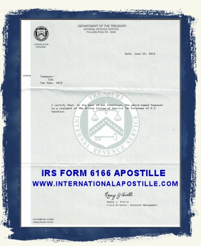 IRS Form 6166 Apostille