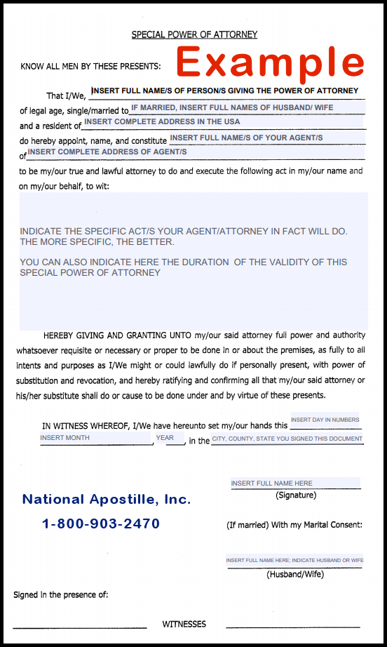 Philippines Apostille – Special Power of Attorney